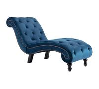 vidaXL Chaise longue Bleu Velours