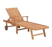 Vidaxl Chaise Longue Bois De Teck Solide