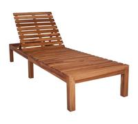 vidaXL Chaise longue bain de soleil en bois de teck solide pour terrasse et jardin