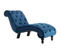 vidaXL Chaise Longue Chaise de Salon Chaise de Chambre à Coucher Chaise de Salle de Séjour Chaise de Bureau Maison Intérieur Bleu Velours