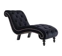 Chaise Longue Chaise de Salon Chaise de Chambre à Coucher Chaise de Salle de Séjour Chaise de Bureau Maison Intérieur Noir Velours