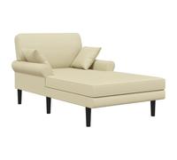 vidaXL Chaise Longue Crème Simili Cuir