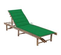 Vidaxl Chaise Longue De Jardin Avec Coussin Bambou