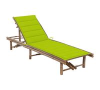Vidaxl Chaise Longue De Jardin Avec Coussin Bambou