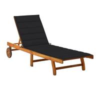 Vidaxl Chaise Longue De Jardin Avec Coussin Bois D'acacia Solide