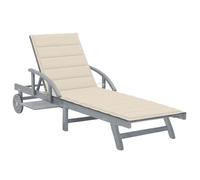 vidaXL Chaise longue de jardin avec coussin en bois d'acacia solide
