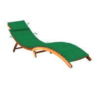 Lot de 2 Chaises Longues avec Table avec Coussins Transat Acacia Solide vidaXL