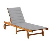 Acacia Solide Chaise Longue de Jardin 2 Places avec Coussins Transat vidaXL