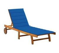 vidaXL Chaise longue de jardin avec coussin Bois d'acacia solide3061354 G