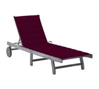 Vidaxl Chaise Longue De Jardin Avec Coussin Gris Bois D'acacia Solide