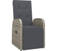 vidaXL Chaise longue de jardin avec revêtement Poly rotin gris