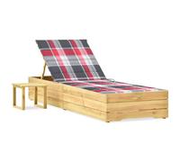 Vidaxl Chaise Longue De Jardin Avec Table Et Coussin Pin Imprégné