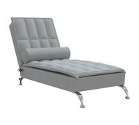 vidaXL Chaise Longue de Massage avec traversin Gris Clair Tissu