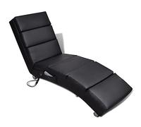 vidaXL Chaise Longue de Massage Inclinable Similicuir Noir Meubles Fauteuil