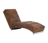 vidaXL Chaise longue de massage Marron similicuir daim