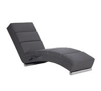vidaXL Chaise Longue de Massage Mobilier de Salle de Séjour Meuble de Salon Chaise de Salon Chambre à Coucher Maison Intérieur Gris Similicuir