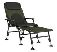 vidaXL Chaise Longue de pêche avec Pieds à Boue réglables Pliable Vert, Chaise Longue de Camping, lit de Camping Pliable, lit de Camping pour pêche