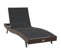 vidaXL Chaise Longue d'extérieur réglable Noire et Marron en rotin tissé et Acier, Super Confortable et résistante aux intempéries. Elle a 5 Niveaux d'inclinaison et est Parfaite pour Ton Patio ou ja