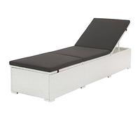 vidaXL Chaise Longue d'Extérieur Résine Tressée Blanc et Noir Transat