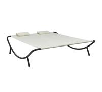 Vidaxl Chaise Longue D'extérieur Tissu Crème