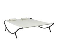 vidaXL Transat deux places d'extérieur Crème 200 x 173 x 45 cm