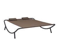 vidaXL Chaise Longue d'extérieur Tissu Marron