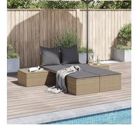 Chaise Longue Double avec Coussins Siège Transat Gris Résine Tressée vidaXL