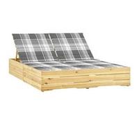 vidaXL Chaise longue double avec coussins Bois de pin imprégné Multicolore G