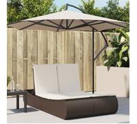 vidaXL Chaise longue double avec coussins 368091 – Résine tressée marron