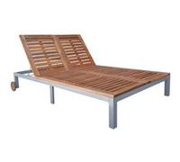 vidaXL Chaise longue double Bois d'acacia solide G