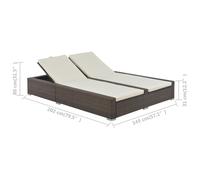 Vidaxl Chaise Longue Double Résine Tressée Marron