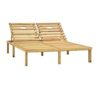 vidaXL Chaise Longue Double Transat de Patio Bain de Soleil d'Extérieur Chaise Longue de Terrasse Jardin Plage Bois de Pin Imprégné de Vert