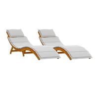 Vidaxl Chaise Longue Ensemble De 2 Marron, Gris Clair
