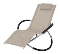 vidaXL Chaise Longue Géométrique Extérieur Chaise Longue de Jardin Chaise Longue de Patio Chaise Longue de Balcon Plage Acier Crème