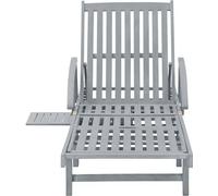 vidaXL Chaise longue Gris Bois massif Acacia