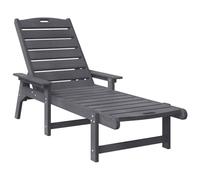 Vidaxl Chaise Longue Gris Clair 53x162x98.5 Cm Hdpe