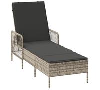 Vidaxl Chaise Longue Gris Clair Rotin Pe 157 X 55 X 92 Cm Pliable