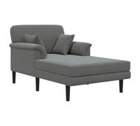 vidaXL Chaise Longue Gris foncé Velours