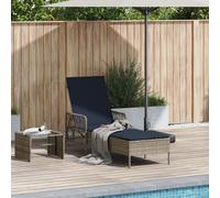 Vidaxl Chaise Longue Grise Pe Rattan 157 X 55 X 92 Cm Pliable