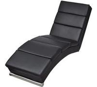 vidaXL Chaise longue kunstleer zwart240711 Noir G