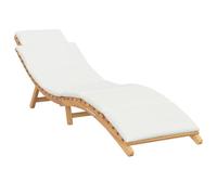 vidaXL Chaise Longue Marron 185.5 x 55 x 58.5 cm Bois de Teck Massif, Jardin et Terrasse, Fauteuil Relax en Teck Rustique, Meuble d'extérieur, Confort et Style