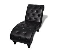 vidaXL Chaise longue Marron similicuir – dossier réglable & antidérapant