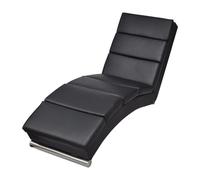 Vidaxl Chaise Longue Noir Similicuir Noir