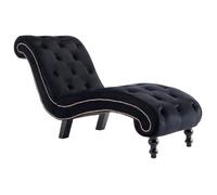 vidaXL Chaise longue Noir Velours