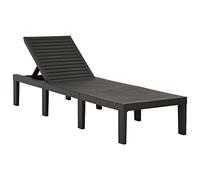 vidaXL Chaise Longue Bain de Soleil de Jardin Chaise Longue de Patio Transat de Terrasse Extérieur Arrière-Cour Plastique Anthracite
