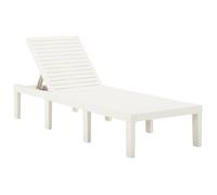 vidaXL Chaise longue bain de soleil en plastique blanc