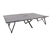 vidaXL Chaise longue pliante 2 places – Lit de jardin portable gris acier