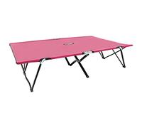 vidaXL Chaise Longue Pliable 2 Places Lit de Camping Lit de Plage Portable Lit de Camp Militaire Randonnée Extérieur en Plein Air Rose Acier
