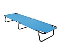 Vidaxl Chaise Longue Pliable Acier Bleu Turquoise