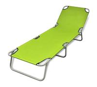 vidaXL Bain de soleil 41480 - chaise longue pliable avec dossier ajustable, acier vert